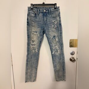 American Eagle Airflex + Ripped Acid Wash Jeans 30 x 30